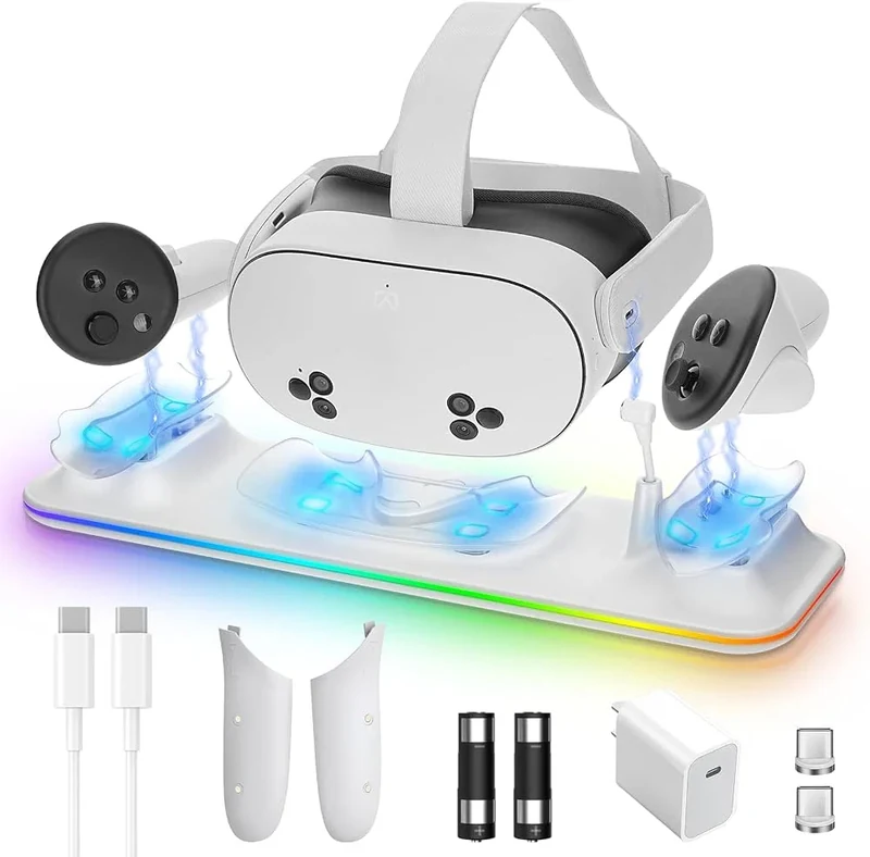 עמדת טעינה פרימיום ל-Meta Quest 3 ו-Meta Quest 3S (דגם TY-3868) (Meta Quest 3 Meta Quest 3S TY-3868)